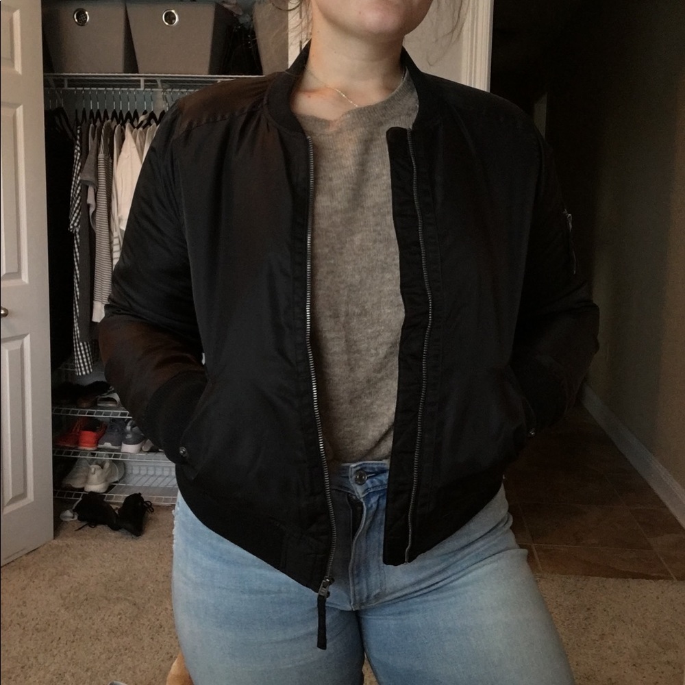 Black bomber jacket